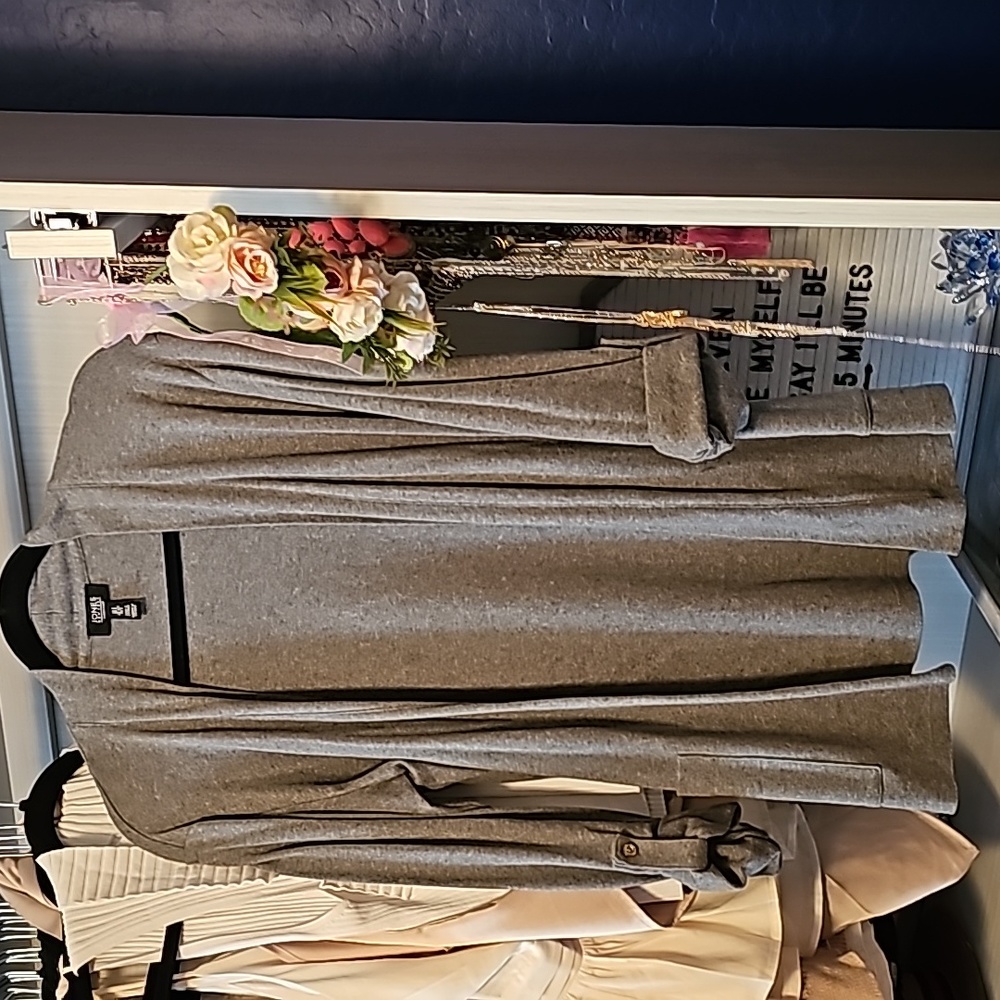 Jones New York gray duster cardigan